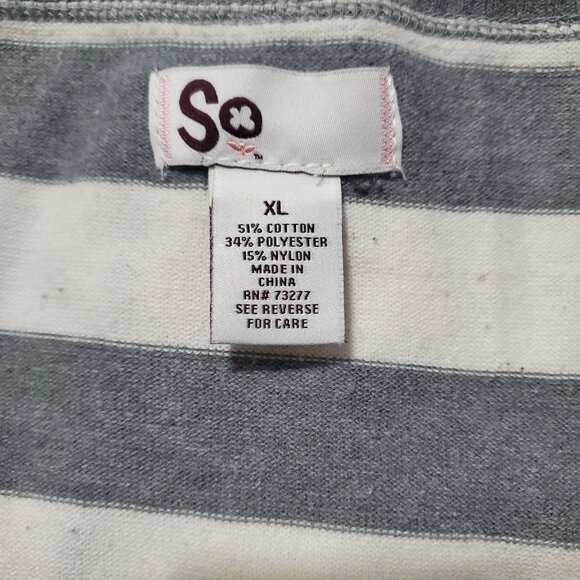 Vintage Gray and White Striped Babydoll Sweater (xl) - Picture 4 of 4